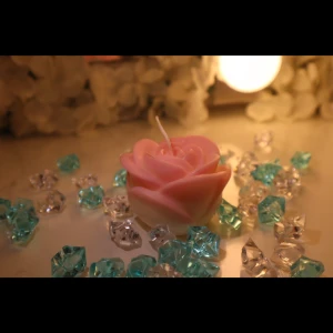 Blush Rose Candle - A graceful rose candle in soft pink fading to creamy white-like a petal kissed by light. Elegant, delicate, and ideal for gifts, weddings, or peaceful décor.