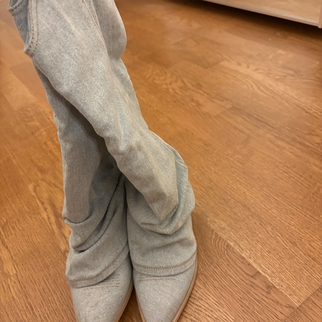 denim cowboy boots - 1