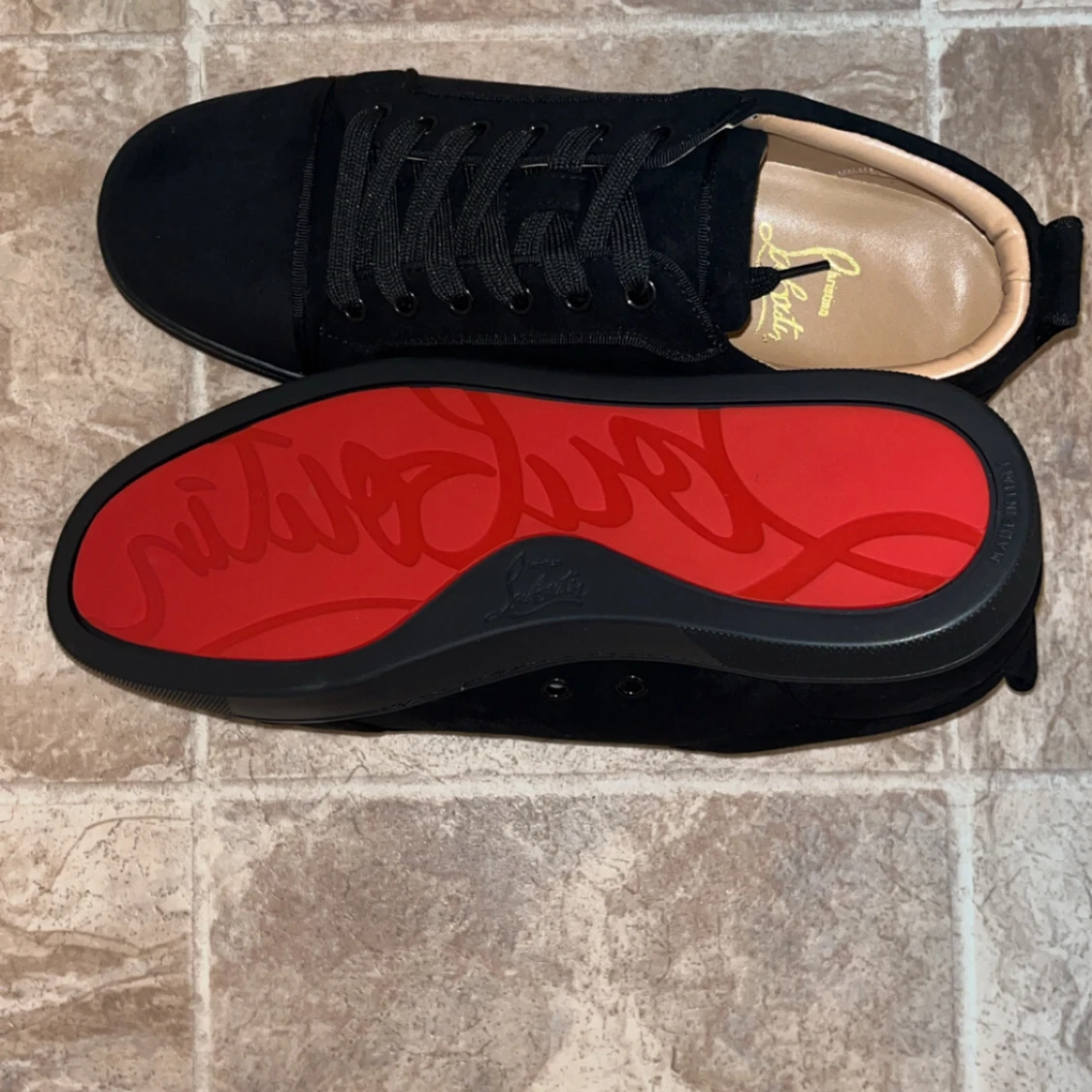 Christian Louboutin svarta sneakers mocka - 3