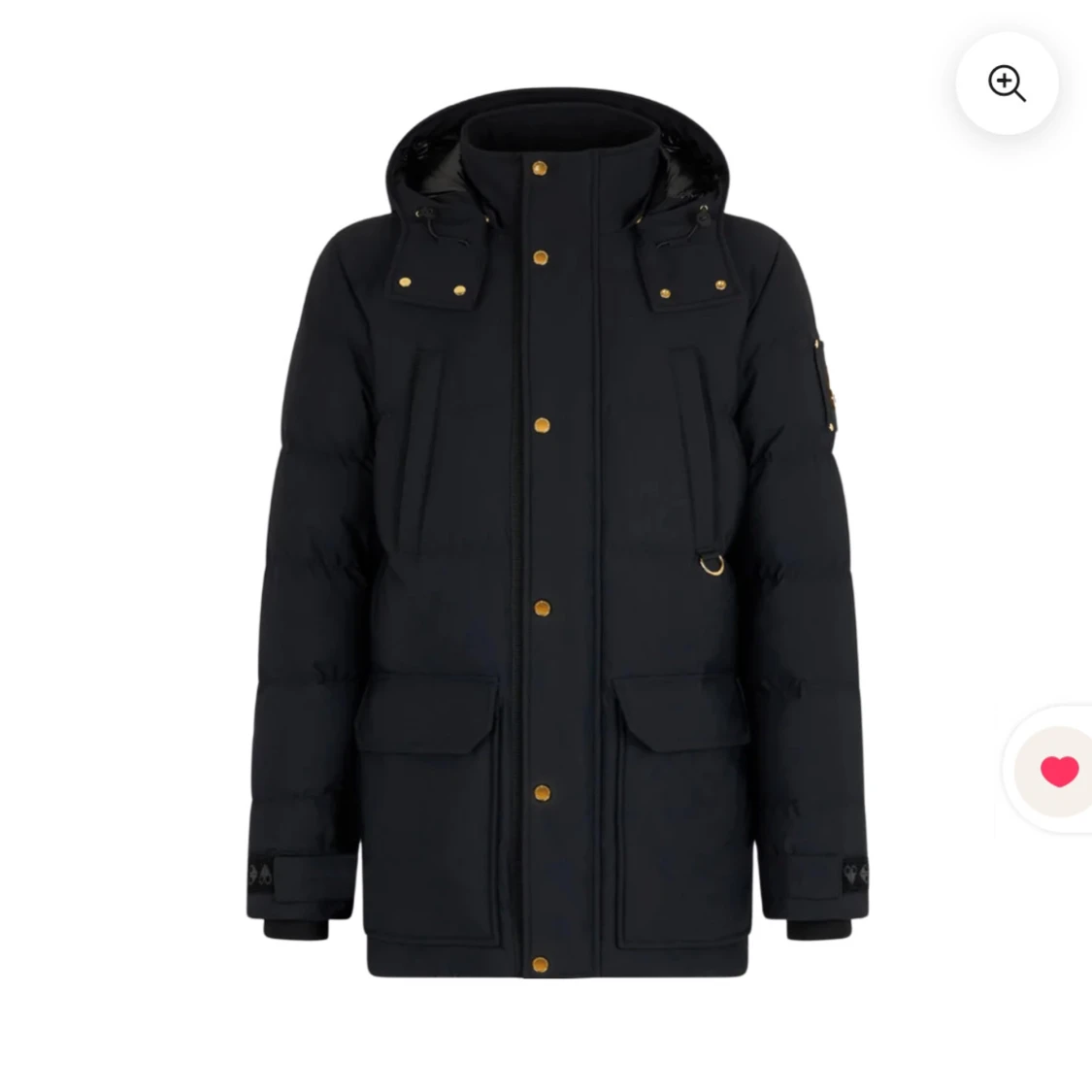 Svart pufferjacka med gulddetaljer - 2