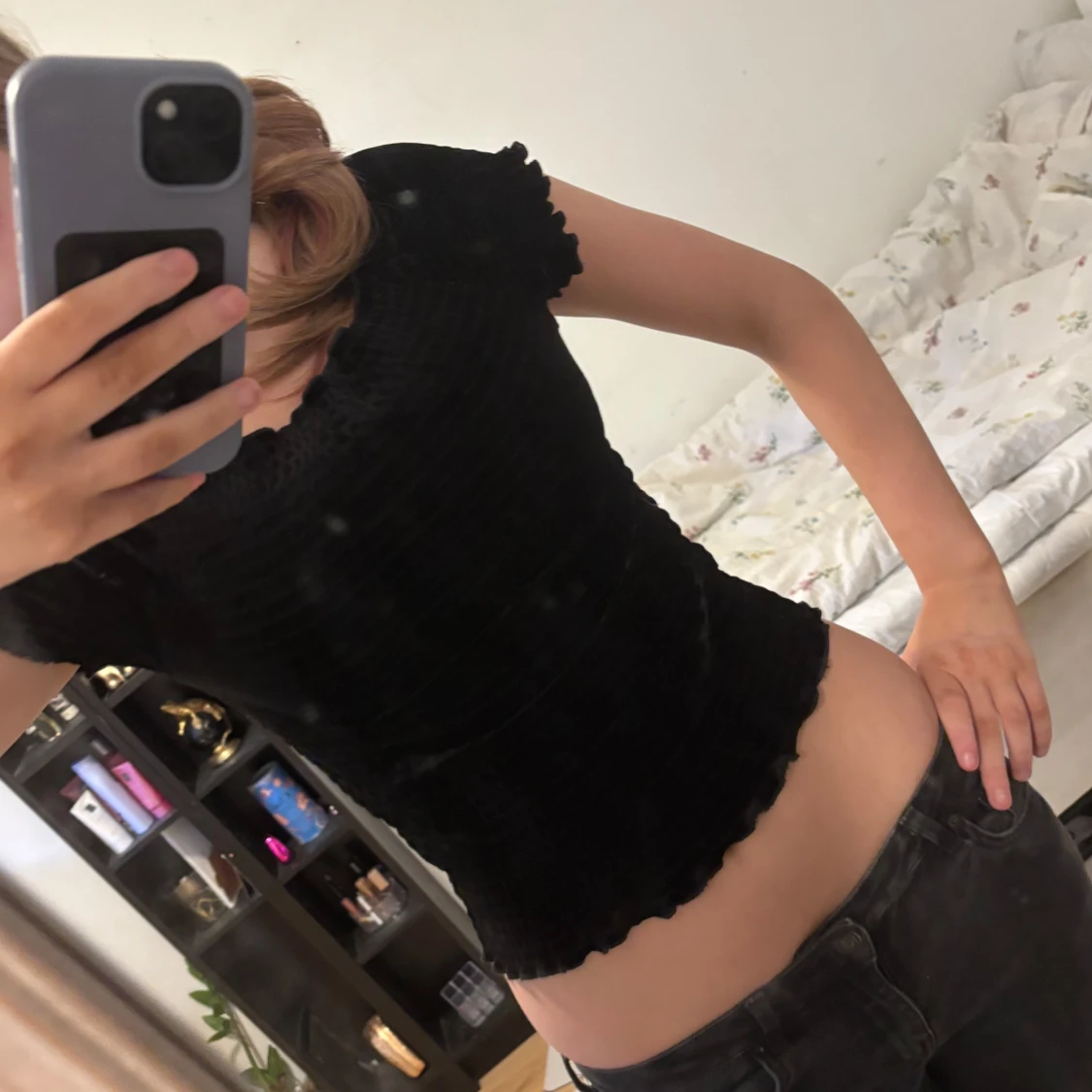 Svart ribbad topp - 2