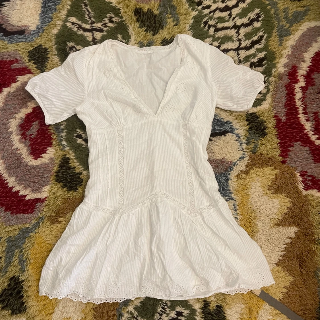 Vit mini klänning från zara - 1