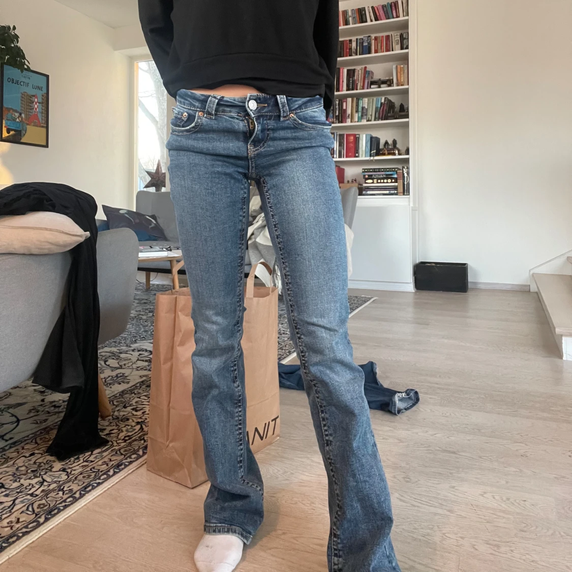 Blå bootcut jeans
