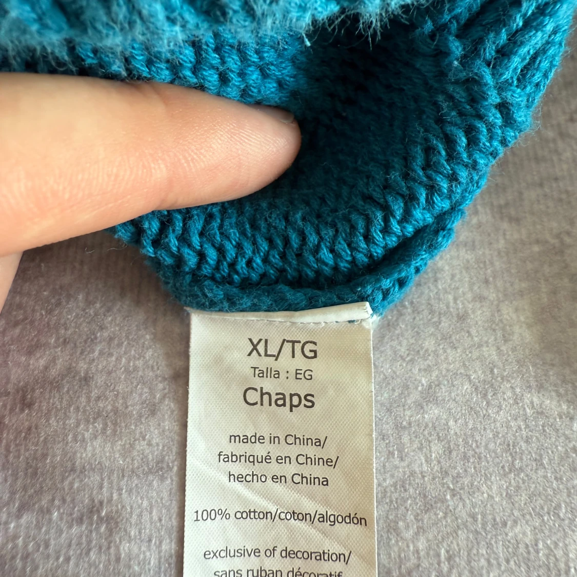 Blå stickad tröja från Chaps - 3