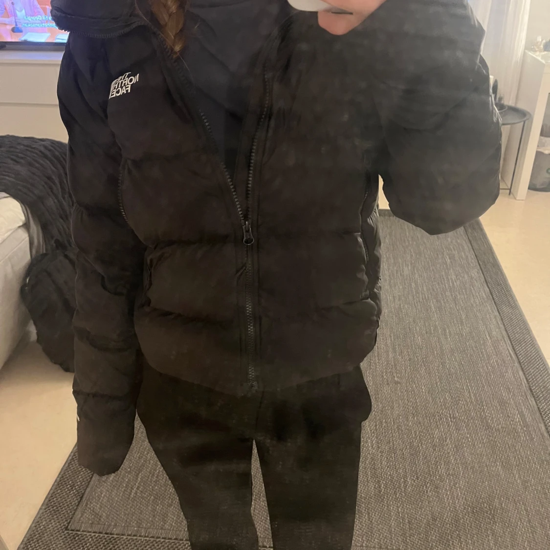 Svart pufferjacka från The North Face XS - 4