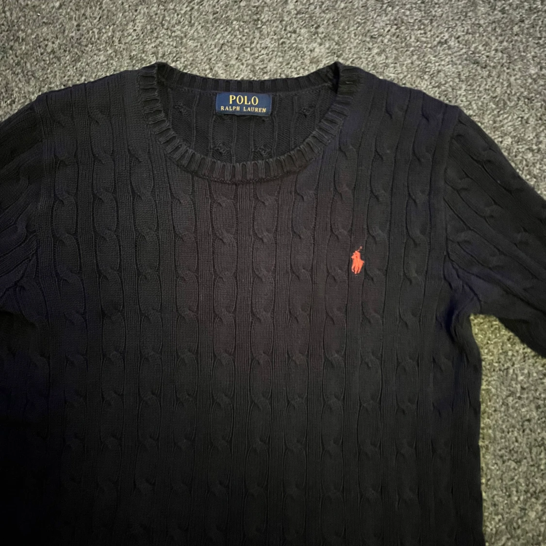 Mörkblå stickad tröja Ralph Lauren - 1