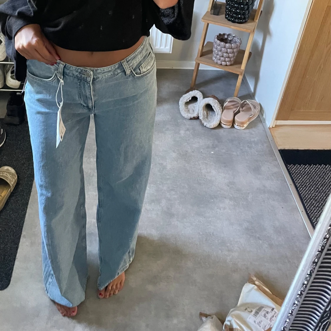 Ljusblåa lowwaist jeans - 4