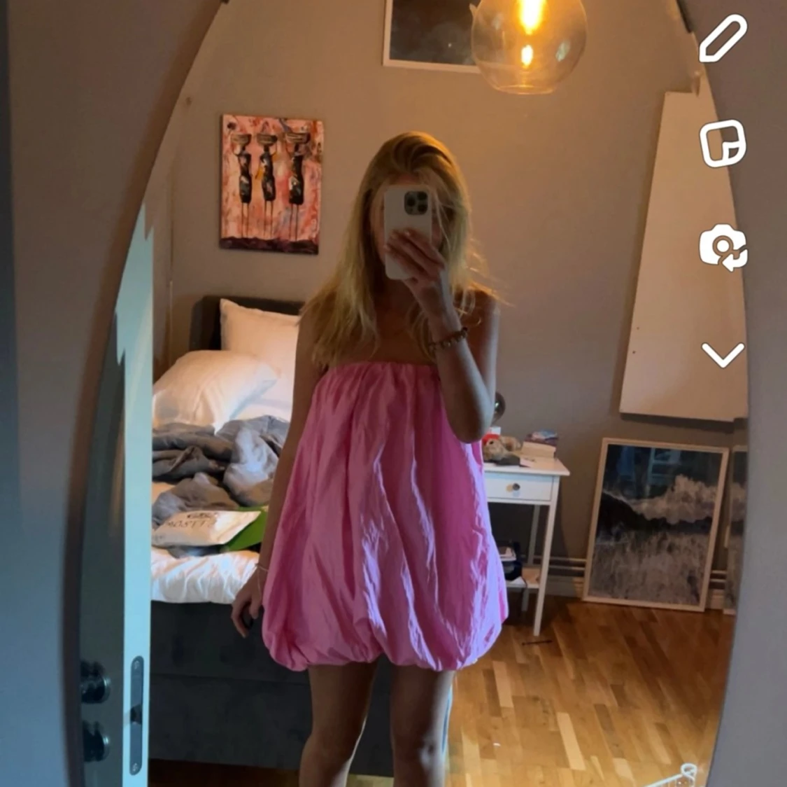 Rosa puffig klänning - 2