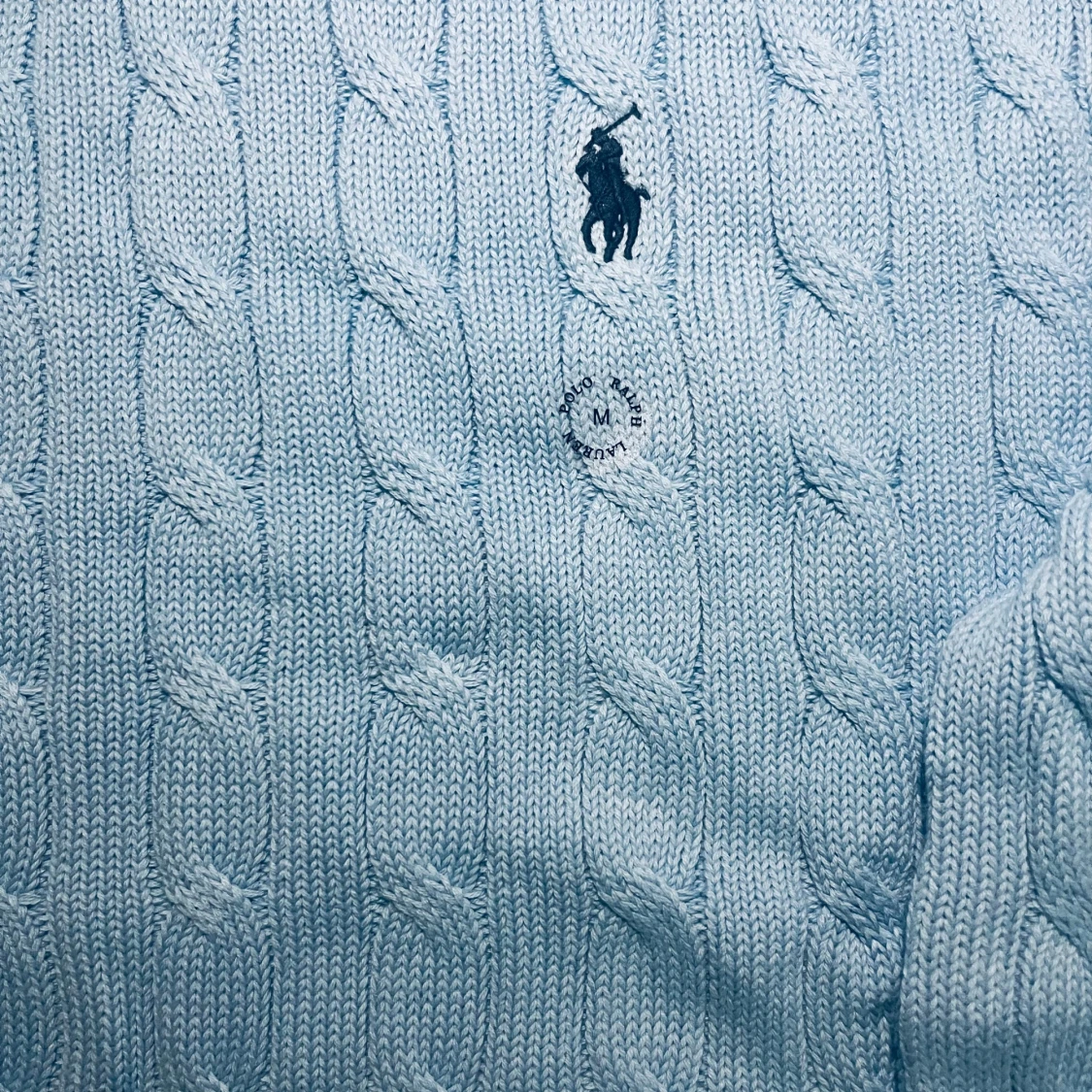 Ljusblå stickad tröja från Polo Ralph Lauren - 1