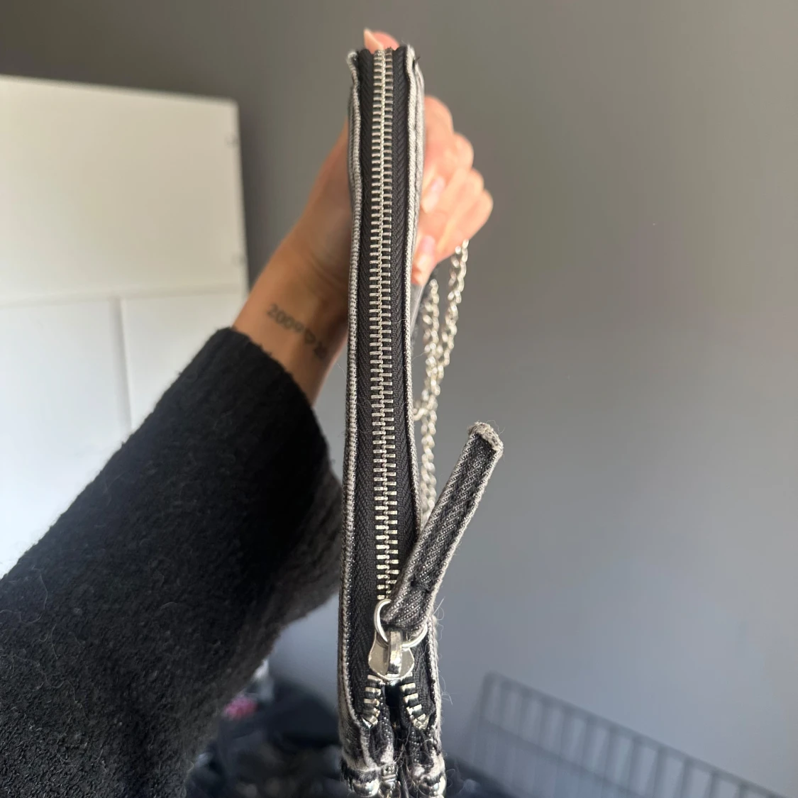 Svart jeans axelväska från Zara - 2