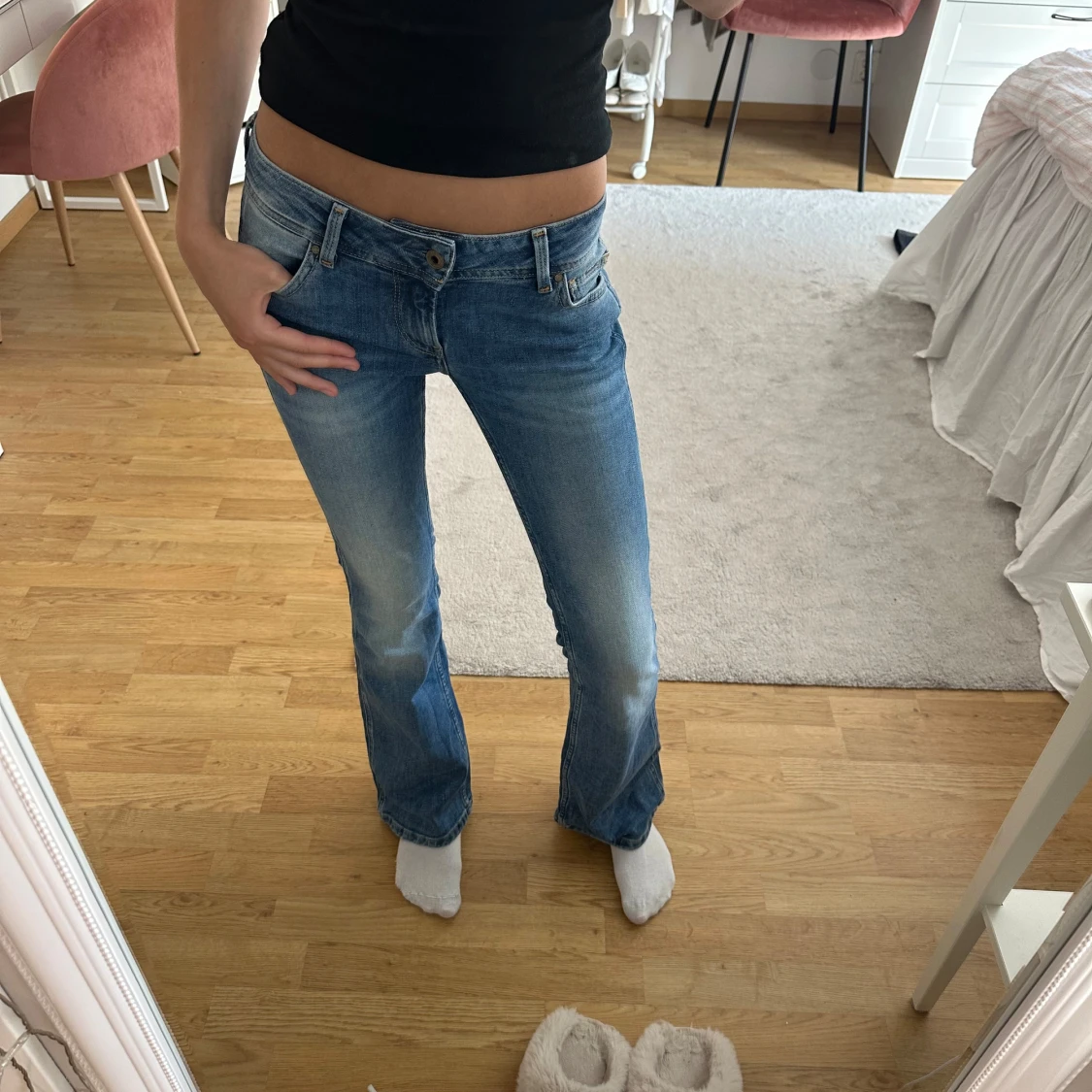 Blå bootcut jeans från Replay - 1