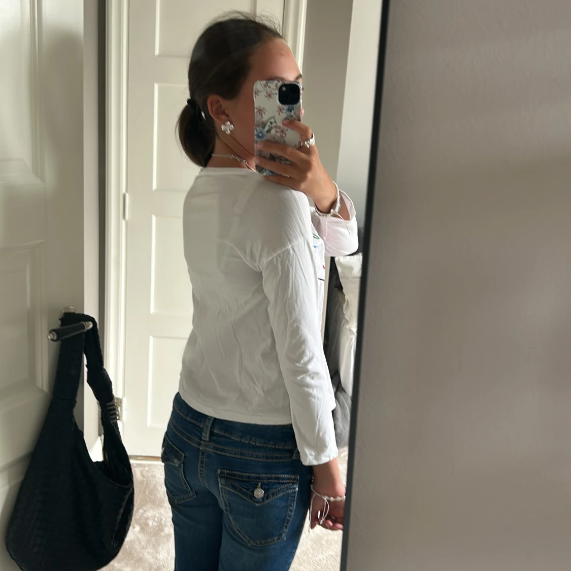 Vit långärmad Kenzo tröja med tryck - 1