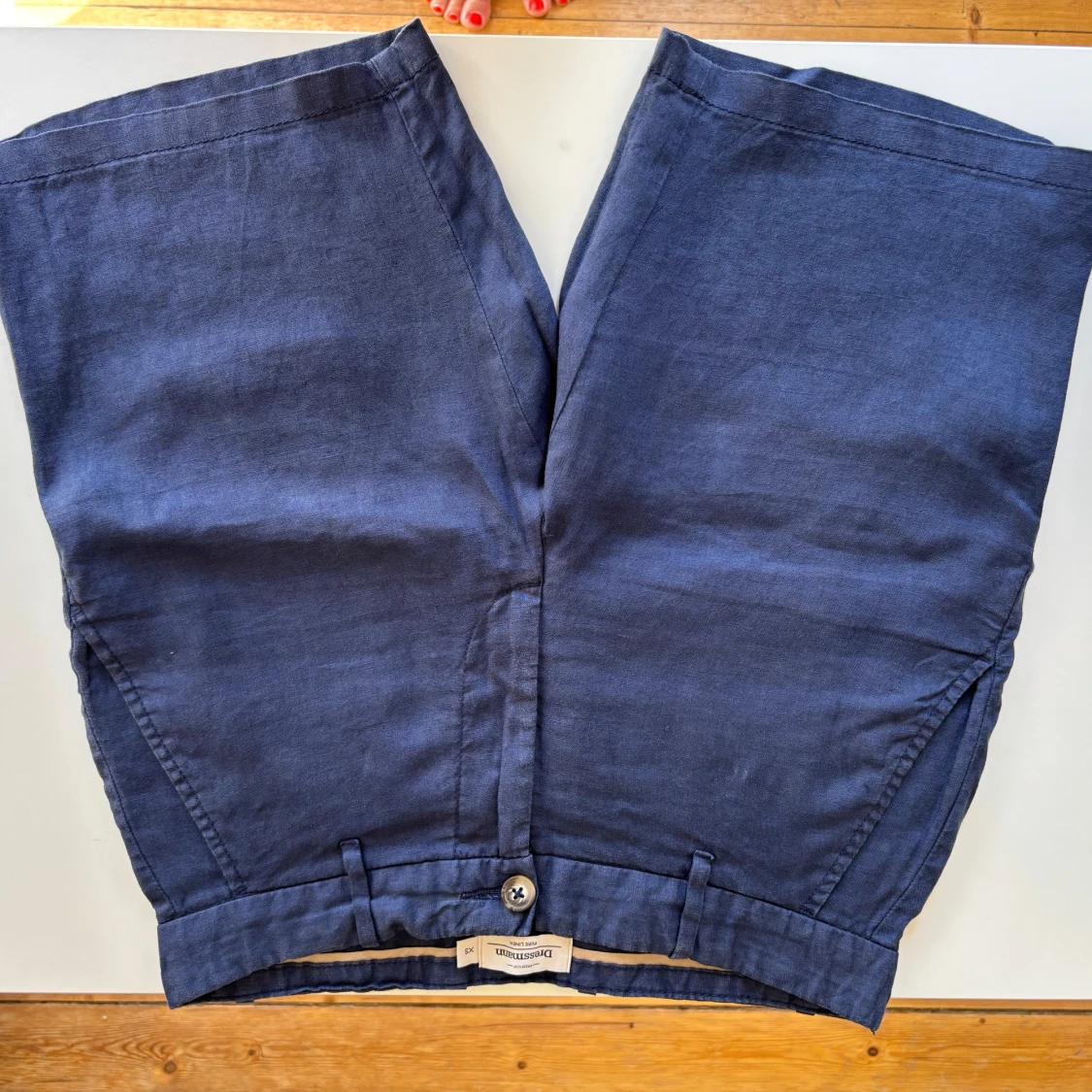 Marinblå linneshorts Dressmann XS. Sparsmakat använda!