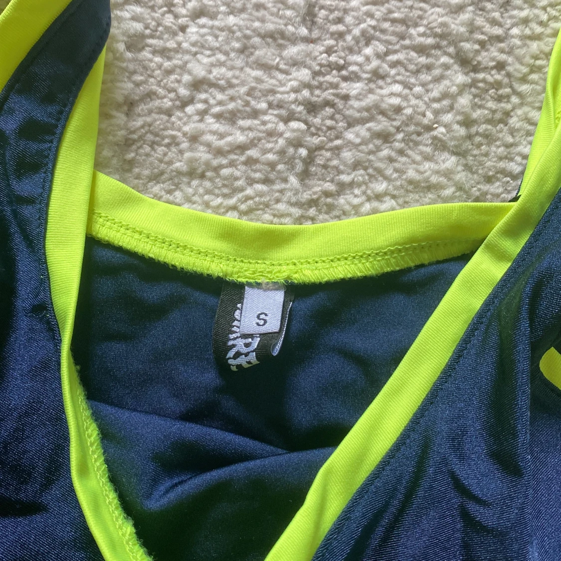 Marbarsi baddräkt i blått och neon - 1