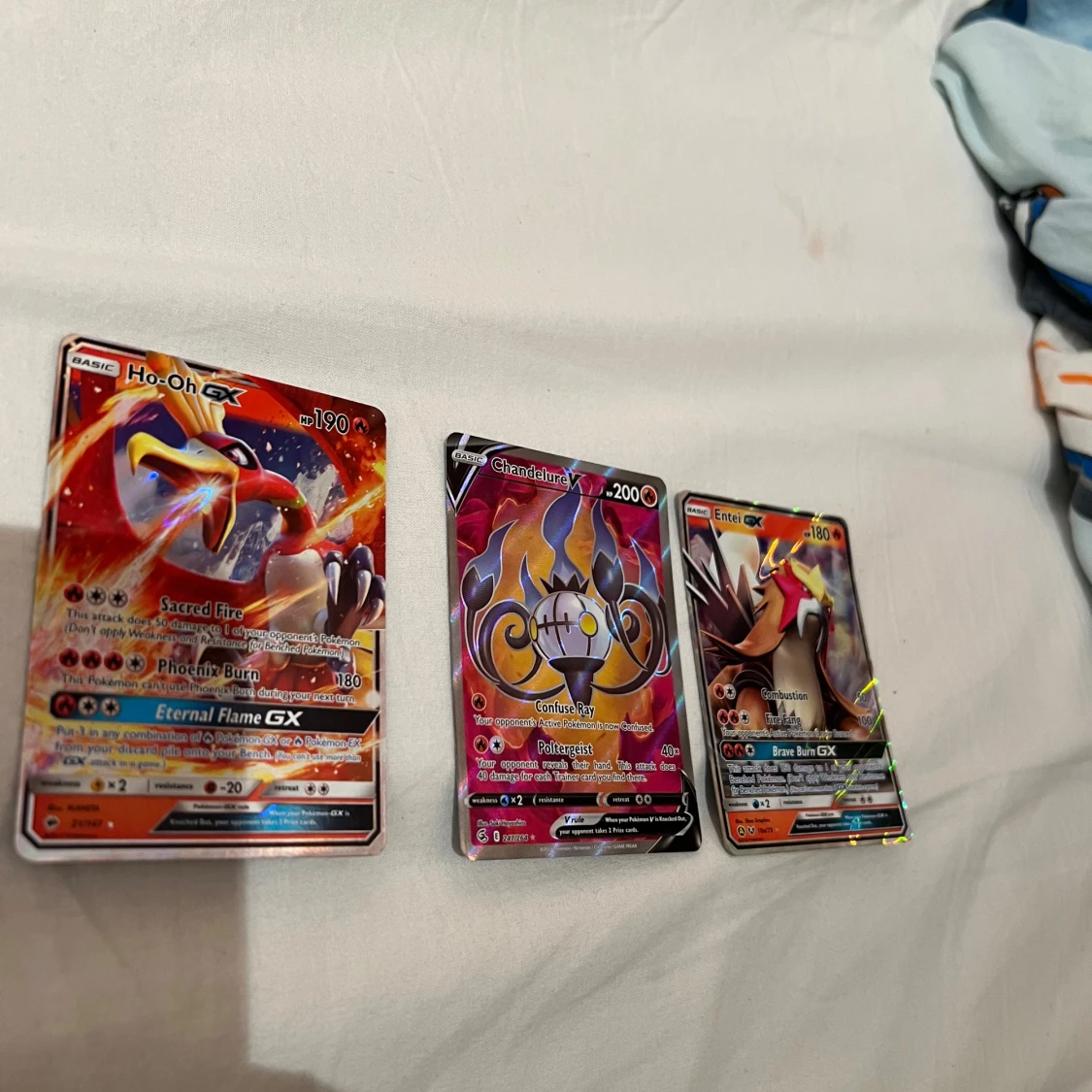  coola Pokémonkort.  Ho-Oh GX, Chandelure V och Entei GX  - 1