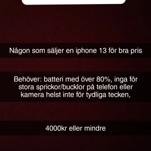 SÖKER! - Skriv jättegärna om ni har något förslag!