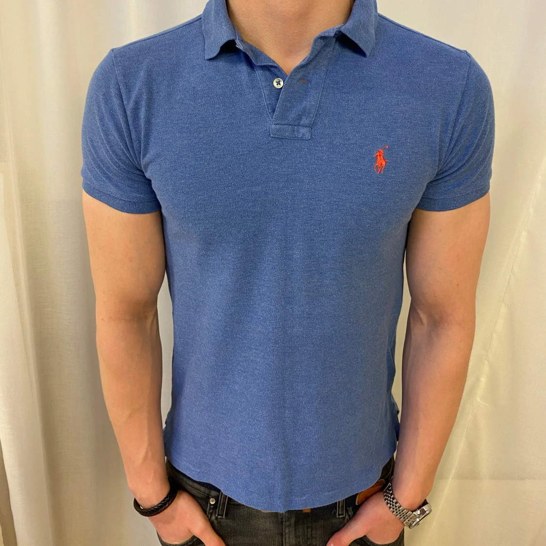 Ljusblå  pikétröja från Ralph Lauren