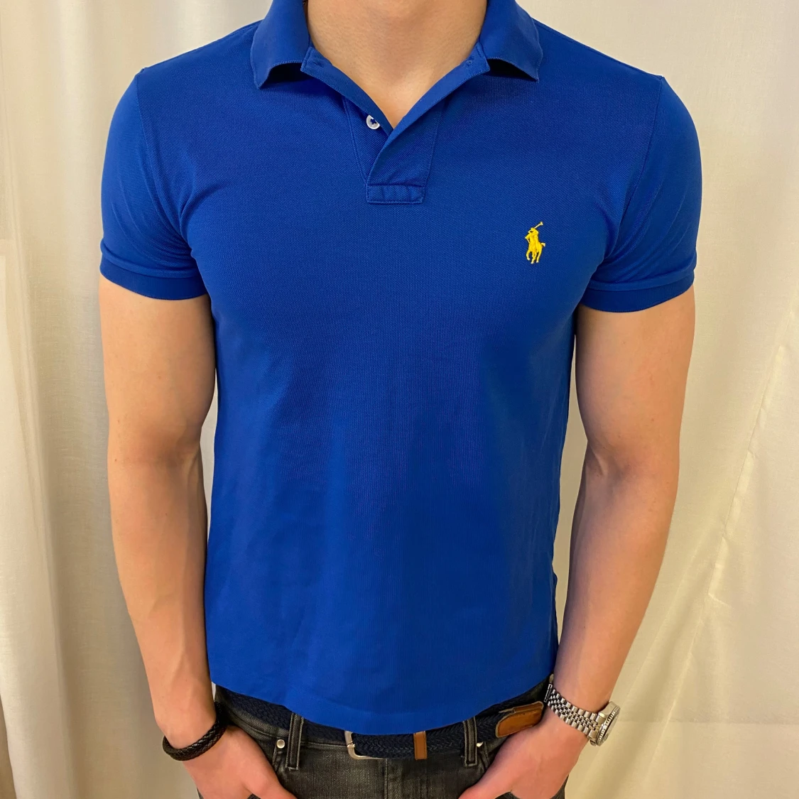 Marinblå pikétröja från Ralph Lauren 