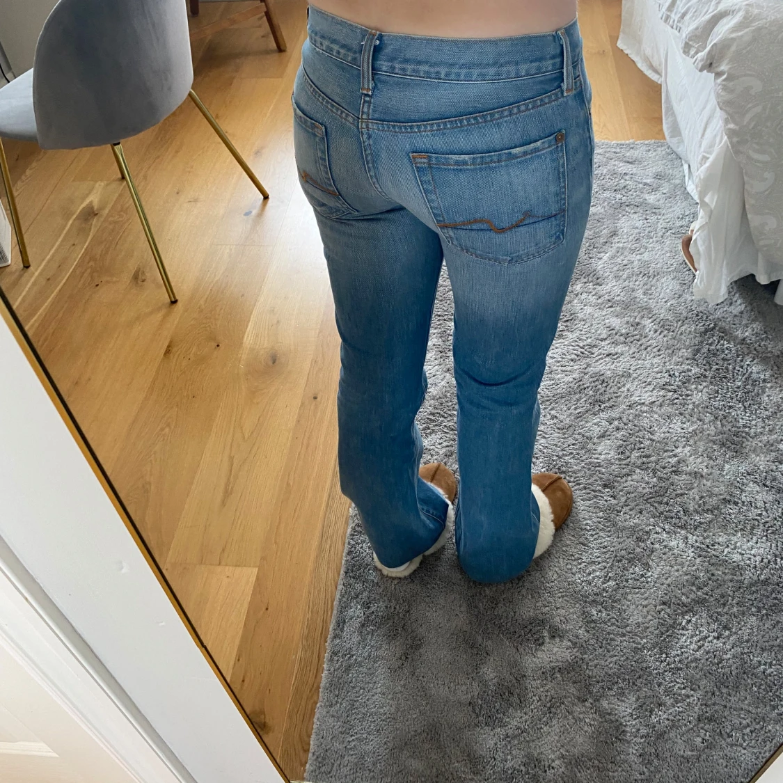Ljusblå bootcut jeans - 1