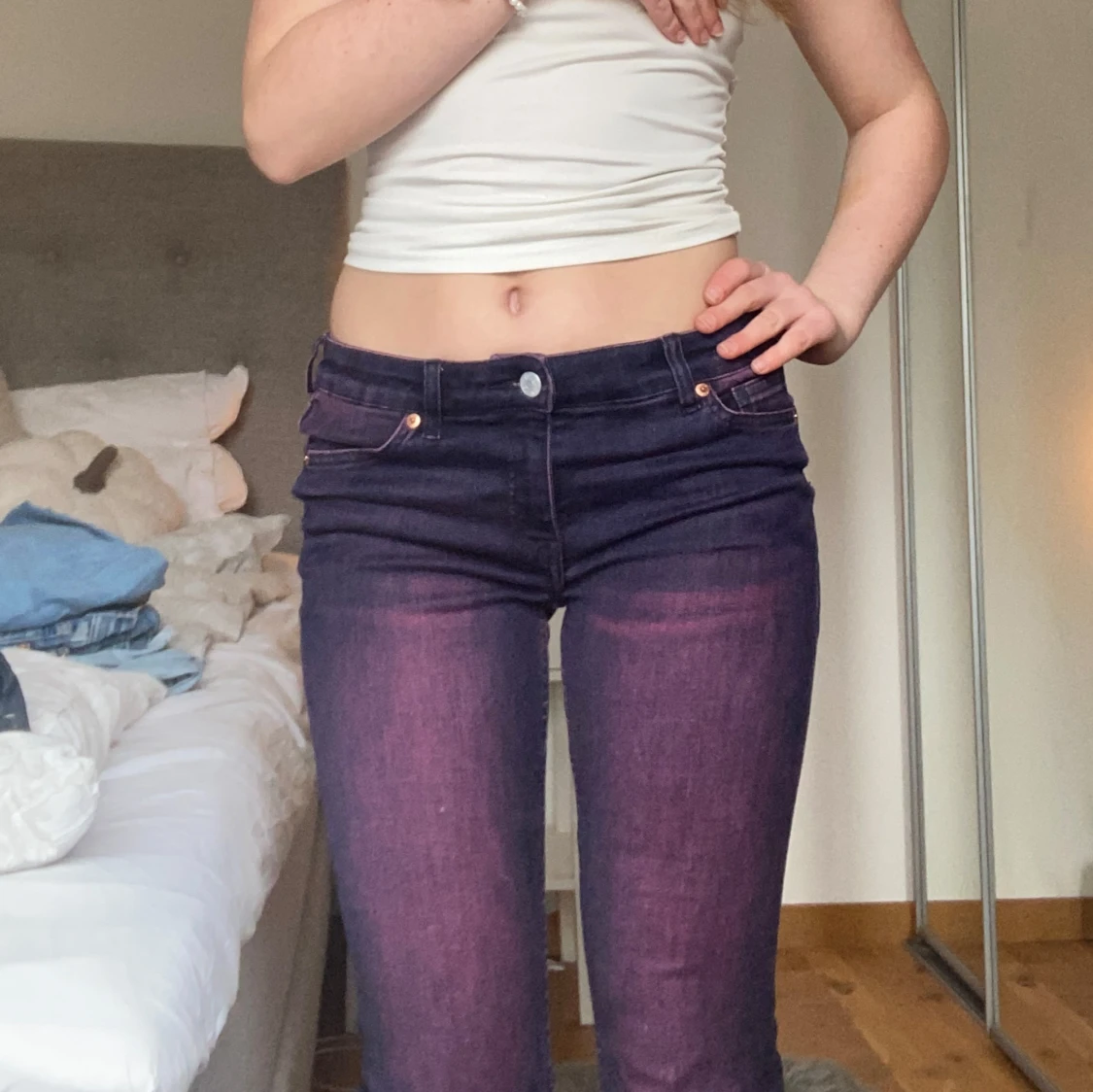 rödlila jeans - 2