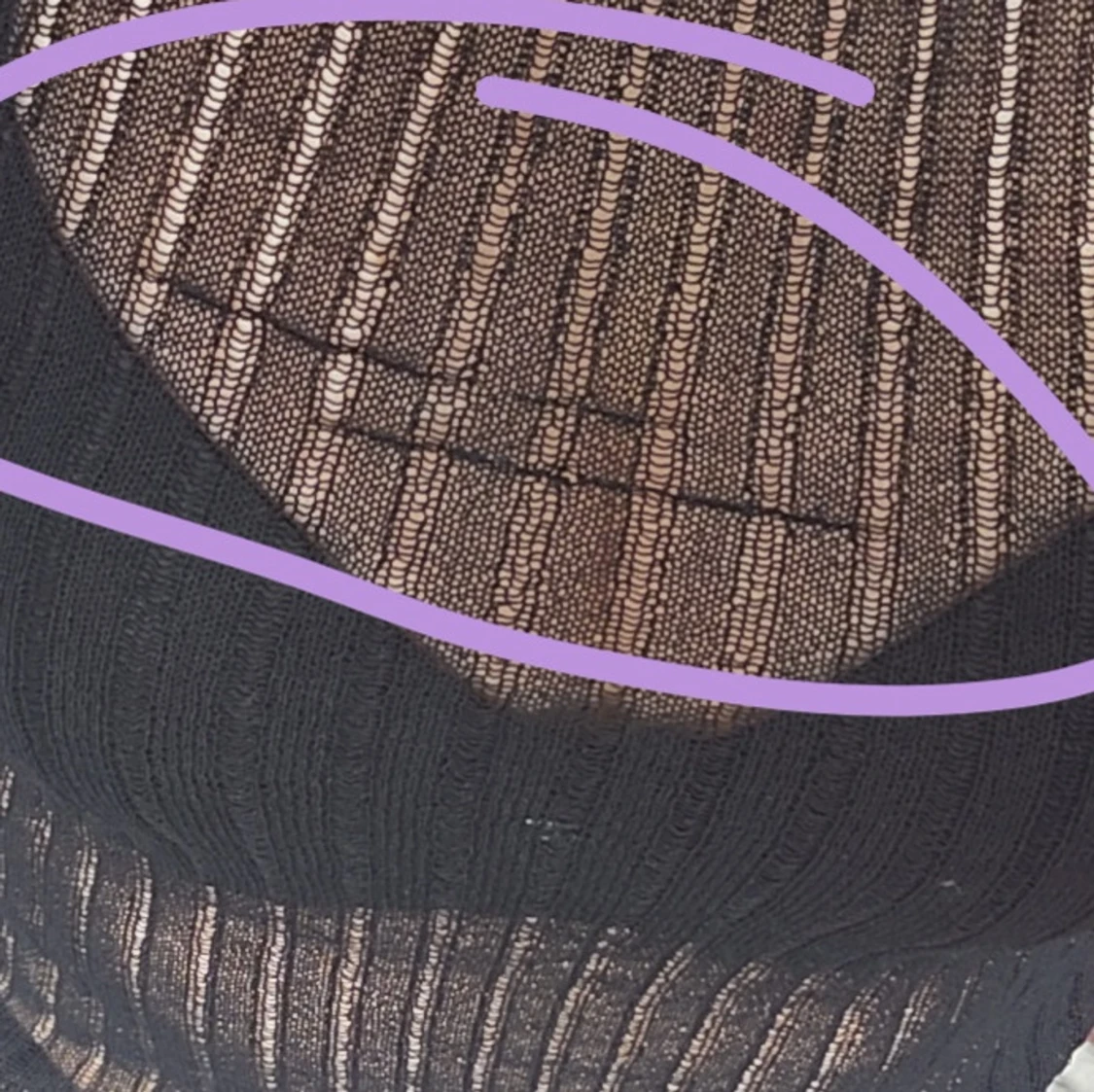 Svart transparent ribbad topp  - 3