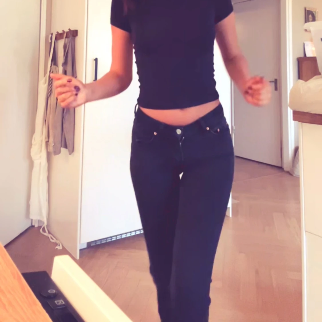 Svarta lågmidjade  bootcut jeans - 3