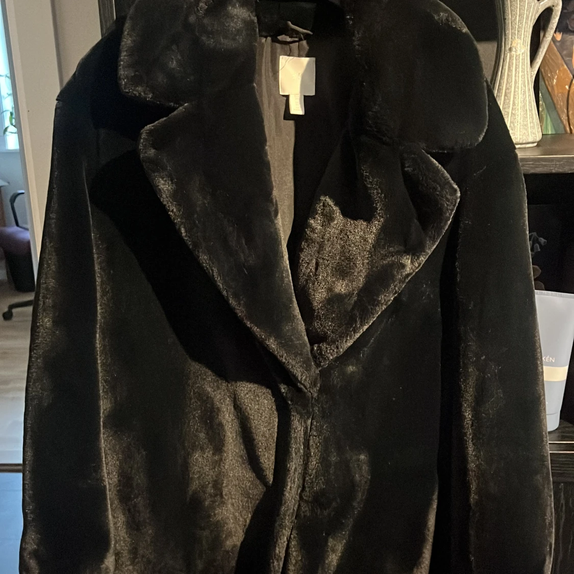 Svart pälsjacka från H&M XS - 2
