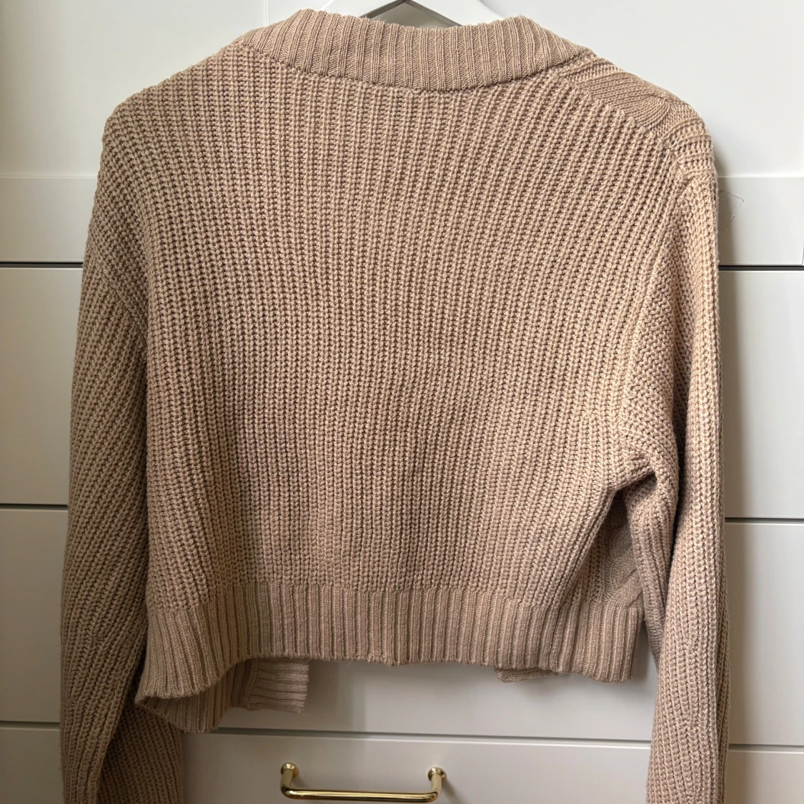 Beige stickad kofta - 1