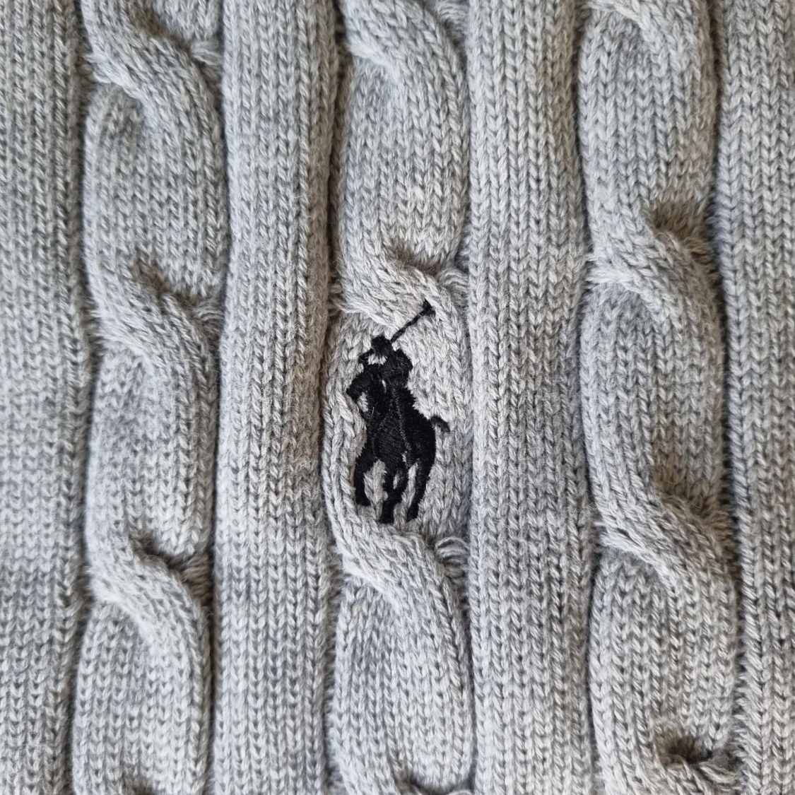 RALPH LAUREN KABELSTICKAD TRÖJA-grå - 2