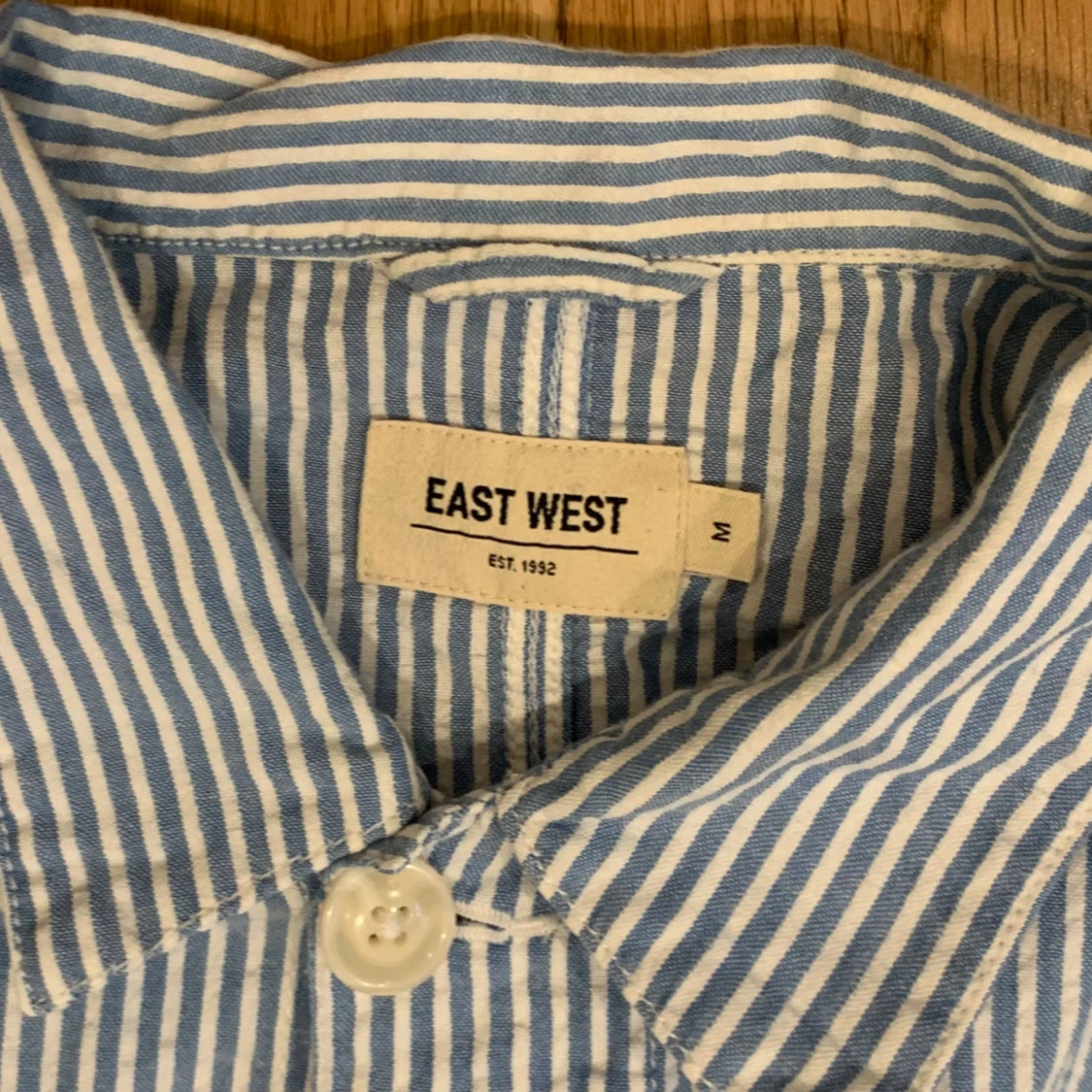 Overshirt east west blå-vitrandig - 91