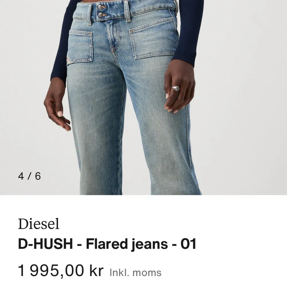 Skit snygga lågmidja jeans ifrån diesel. Säljer då dem inte Kommer inte till användning längre tyvärr, storlek 25 längd 32 jag är 168 och de är långa på mig.🫶🏻. Jeans & Byxor.