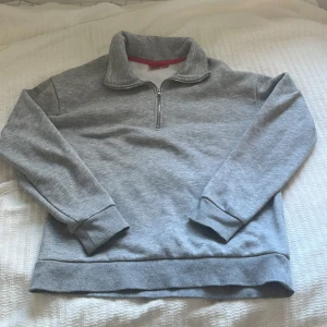 Halv zip - Säljer en stilren grå tröja från RYVLS med halv dragkedja och hög krage. Tröjan har långa ärmar och ribbade muddar vid ärmslut och nederkant. Perfekt för en avslappnad look.