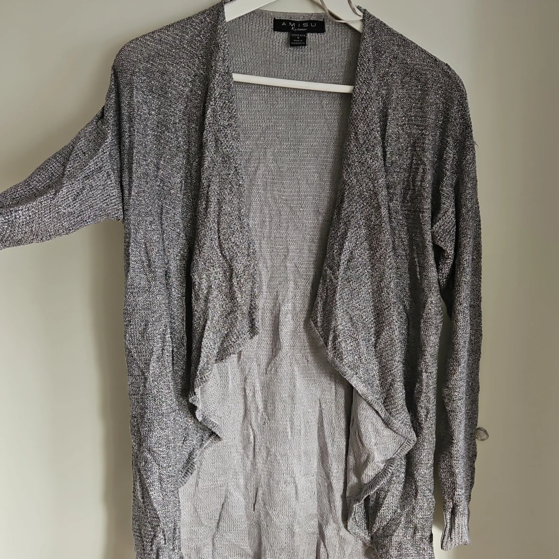 Grå glittrig kofta - 1