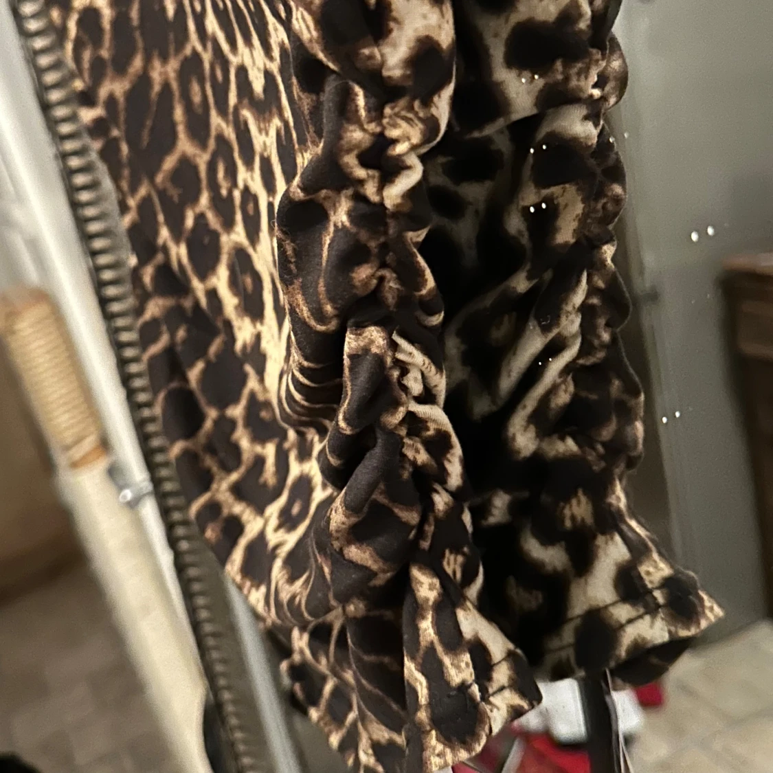 Leopardmönstrad offshoulder topp - 2