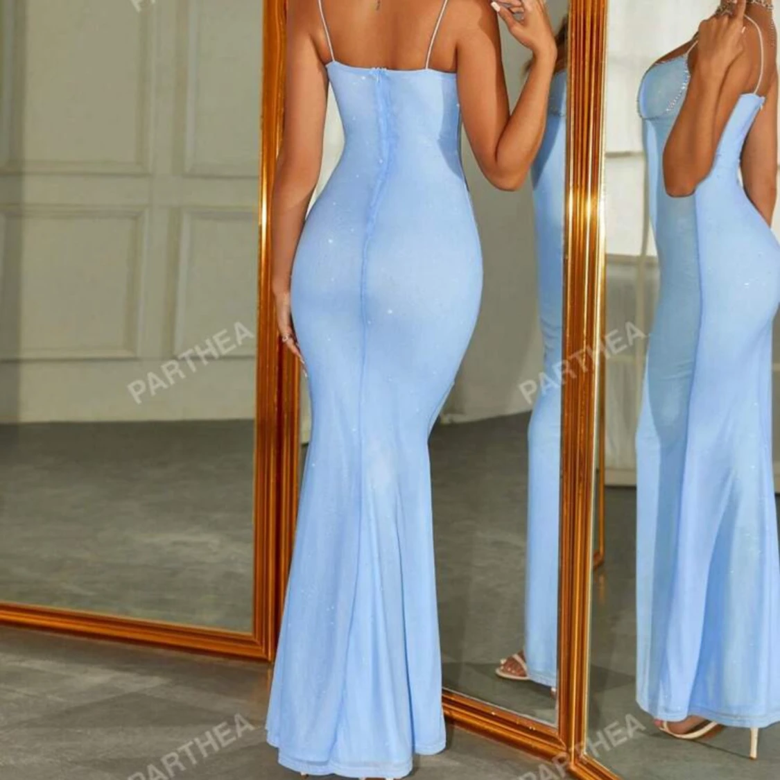 Blå långklänning  - 90