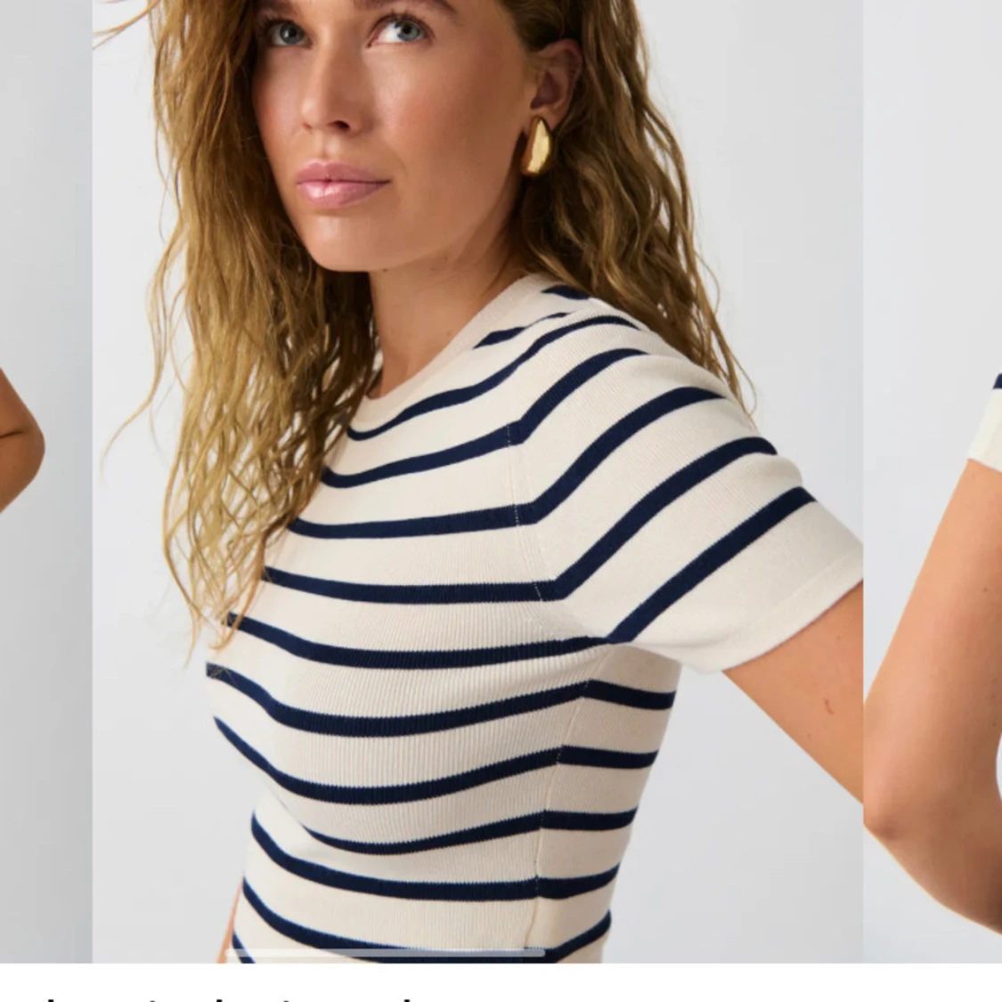 Randig tunnstickad tröja - 90