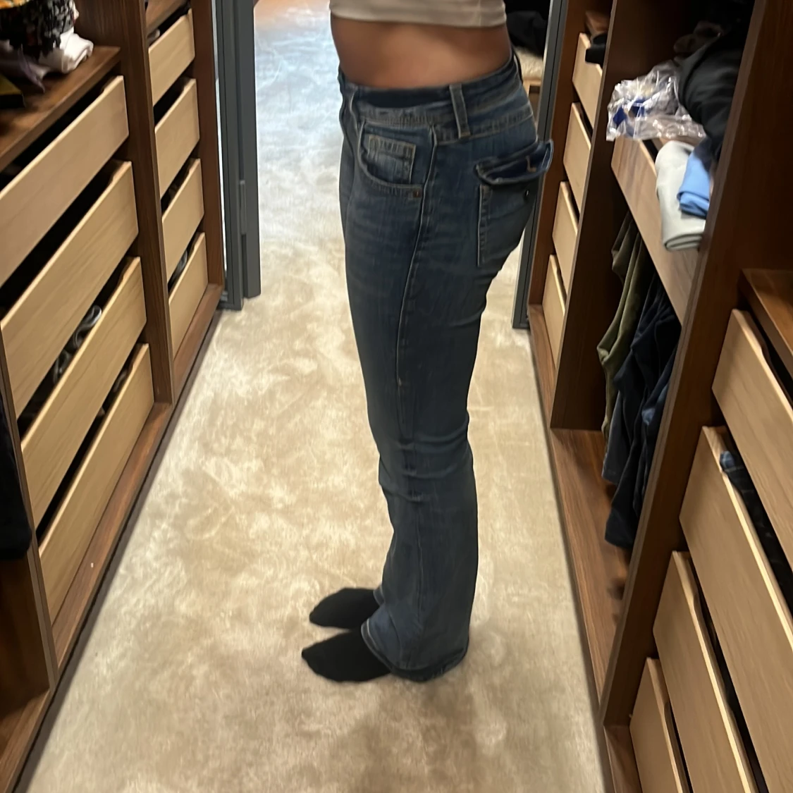 Blå bootcut jeans - 91