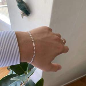 Nytt äkta silverarmband, unisex 