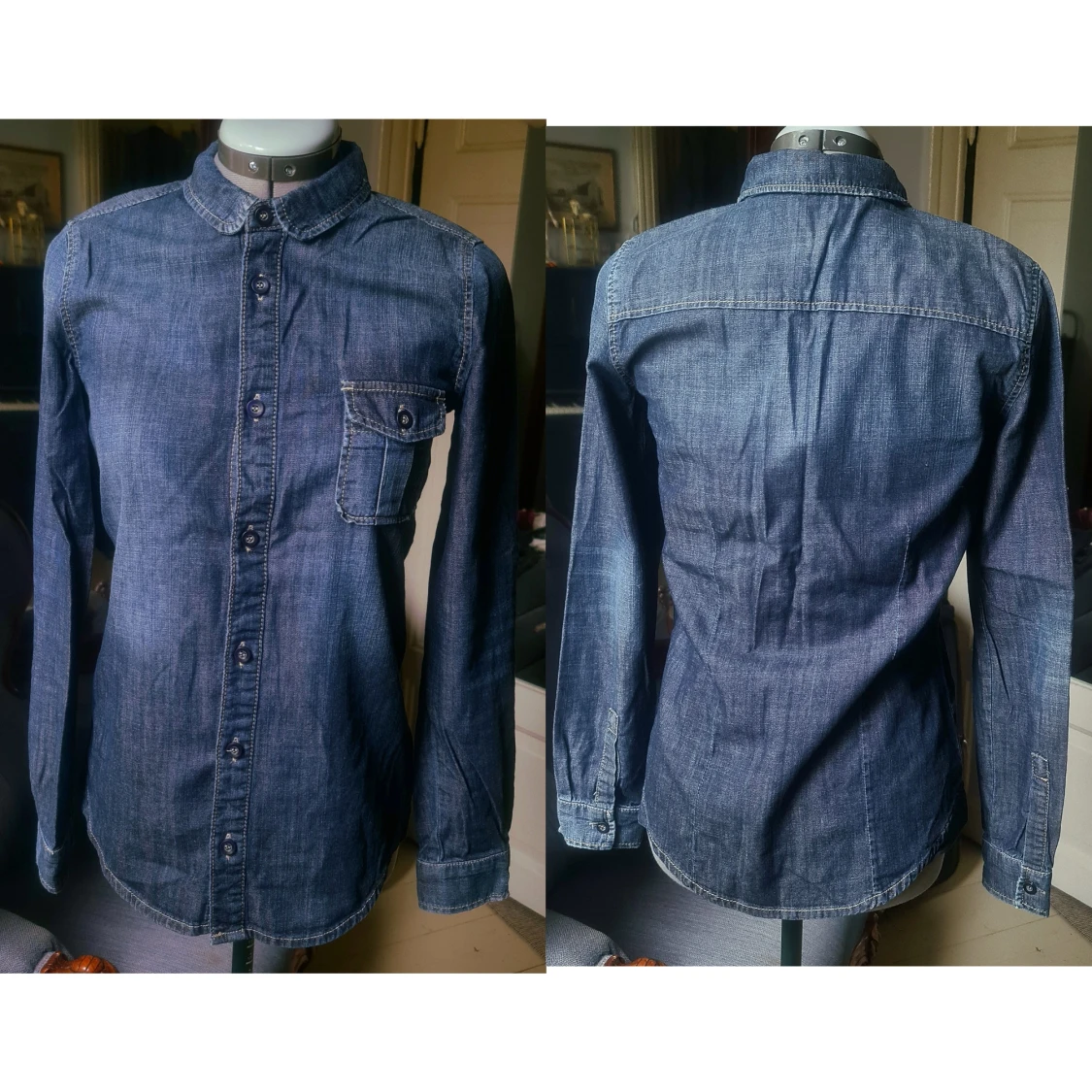 Jeansskjorta mörkblå 36 - 90