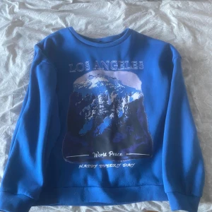 Blå sweatshirt med tryck - Säljer en blå sweatshirt 