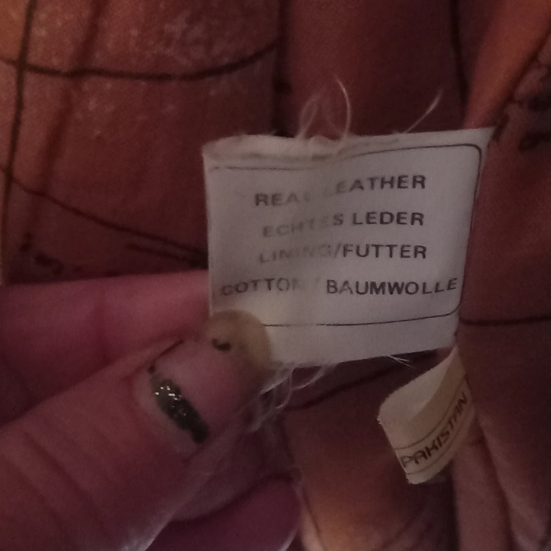 Brun skinnjacka med mönstrat foder - 93