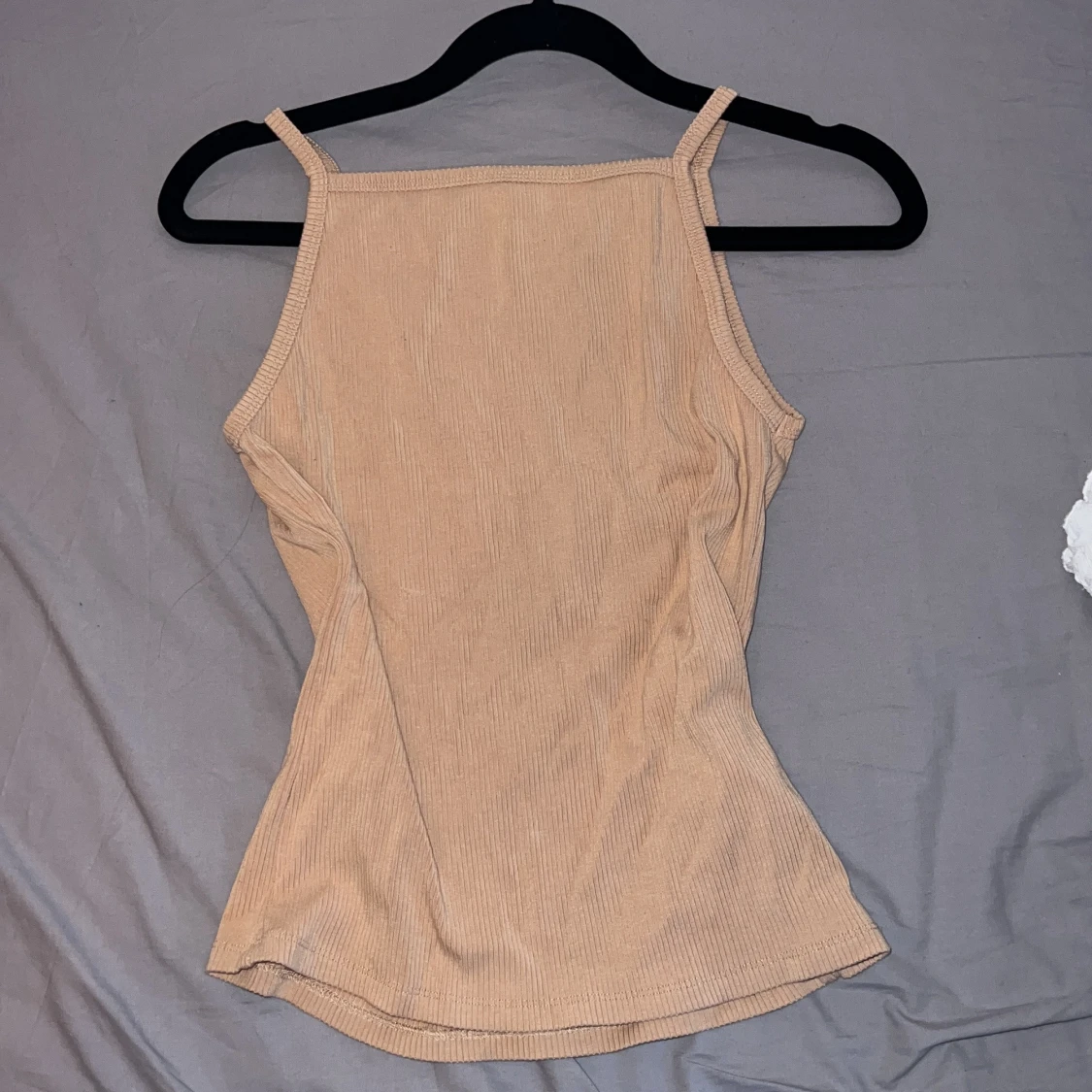 Beige ribbad linnetopp från Stockh LM (MQ)