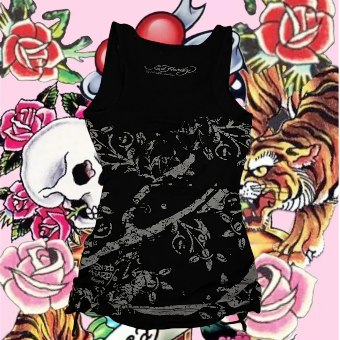 Ed Hardy linne med rhinestones - 90
