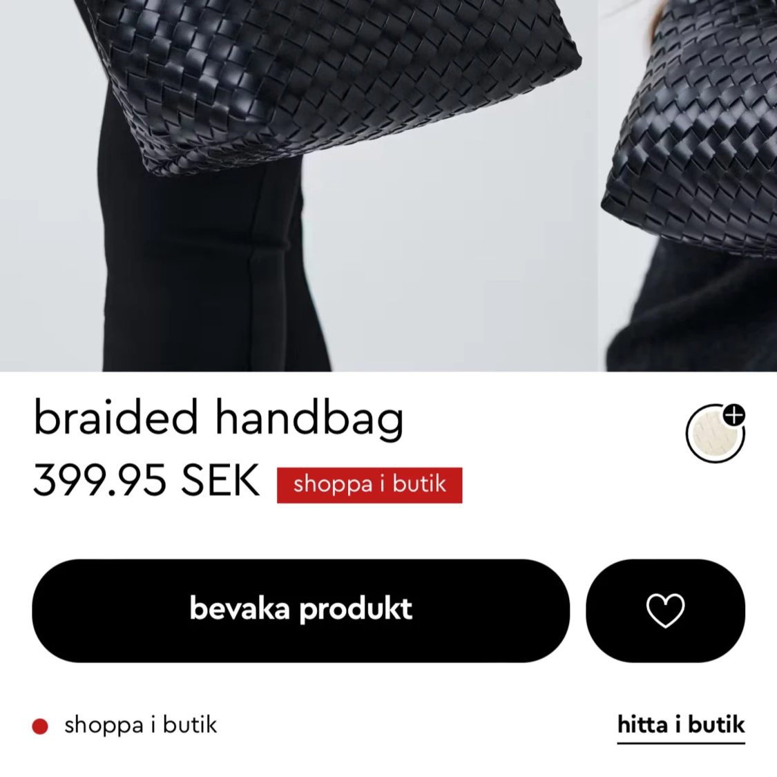 Svart flätad handväska - 90