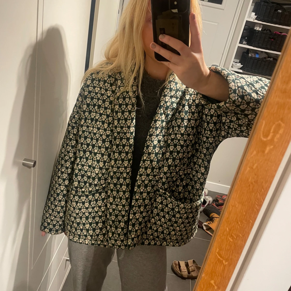 Mönstrad quiltad jacka - 90