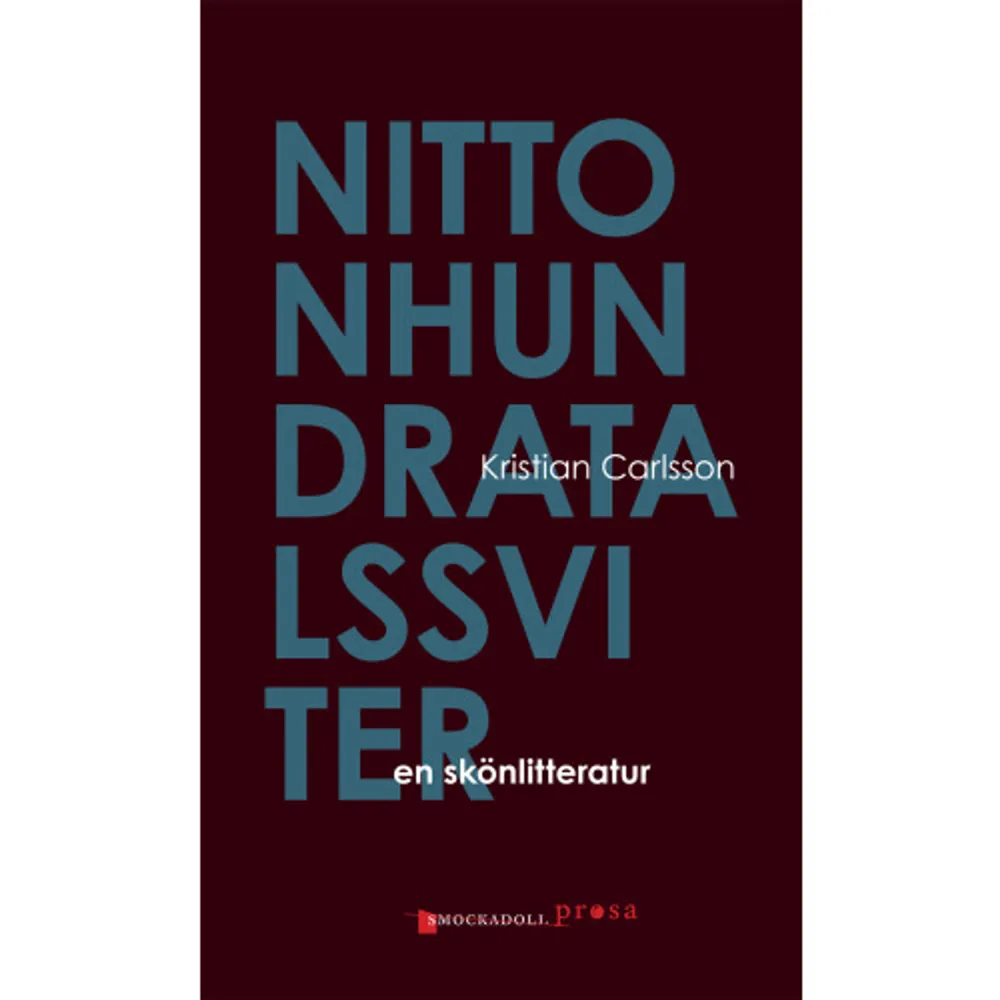 Nittonhundratalssviter - en skönlitteratur: Som en gedigen skvallerblaska och med tvära kast sveper Nittonhundratalssviter över en mängd av det gångna seklets författargärningar utan att blunda för det historiska, politiska och kulturella tilldragelsestoffets genomslagskraft i privatlivet och tillika utan att förbise privatlivets inflytande över det sammantagna litterära scenariot. Positiva och negativa förvecklingar får samsas om utrymme i en berättelse som därav ingalunda vill ge sken av att vara förmer än sin egentliga röda tråd: författare som begått självmord under 1900-talet. Likväl väcks många frågor till liv på vägen, när det gäller de sammanträffanden och tillfälligheter som skapat grund för stora delar av den moderna - samt på gott och ont subversiva - litteraturhistorien. Det här är en skönlitteratur baserad på verkliga händelser, en fragmentarisk nyckelroman om man så vill. Ett uns tantsnusk, ett uns kiosklitteratur, lite grand snask och döden i stora lass - på förlagets anmodan bör Nittonhundratalssviter, såsom all annan god litteratur, läsas just som litteratur. Boken ingår i serien Filialer. Om första boken i serien, Filialer för associationslogistik (Tillexempel förlag 2011), skrev Jenny Tunedal i Aftonbladet: »…en stor, storslagen, krävande, givande, utmanande, komplicerande, genreöverskridande bok… som på många sätt handlar om våld, ett våld som klibbar vid alla våra kroppar, fingrar. […] Man kan känna sig utsatt som läsare, kringslängd, rent av omkullkastad. Helt rubbad, av ett vilt och våldsamt, bitvis mycket vackert brus, som kanske är en avbildning av världen. Själva dess kopplingsscheman, och hur vi alla ingår.»  Författaren Kristian Carlsson är född 1978 och bosatt i Oxie. Det här är hans 18:e bok sedan debuten 1996.    Format Häftad   Omfång 125 sidor   Språk Svenska   Förlag Smockadoll Förlag   Utgivningsdatum 2012-10-01   ISBN 9789186175221  . Böcker.