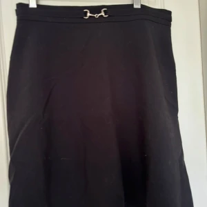 Svart kjol från H&M - Snygg svart kjol från H&M med en stilren design. Kjolen har en dekorativ detalj i midjan och en dragkedja baktill för enkel påklädning. Perfekt för en elegant look.