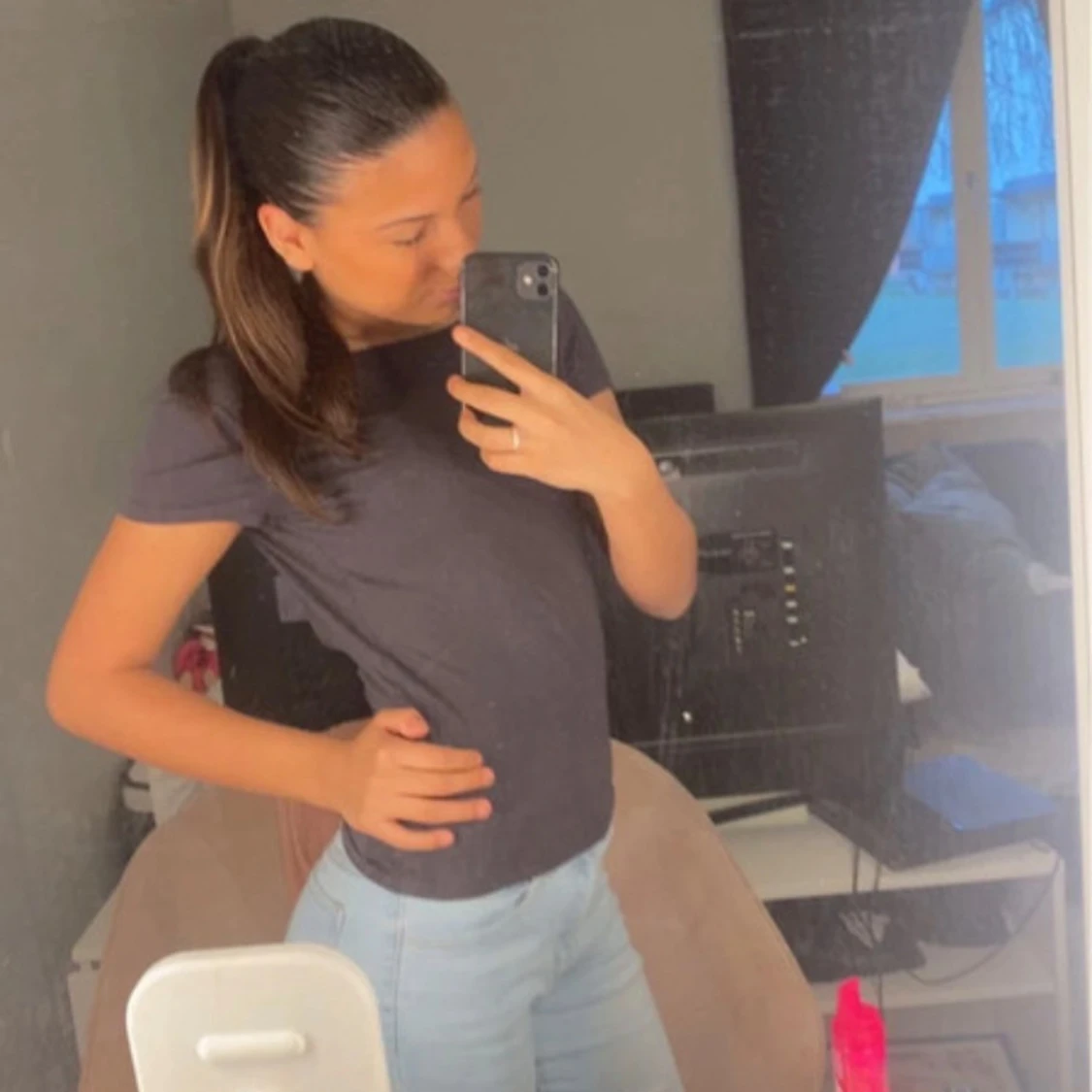 Ljusblå bootcut jeans