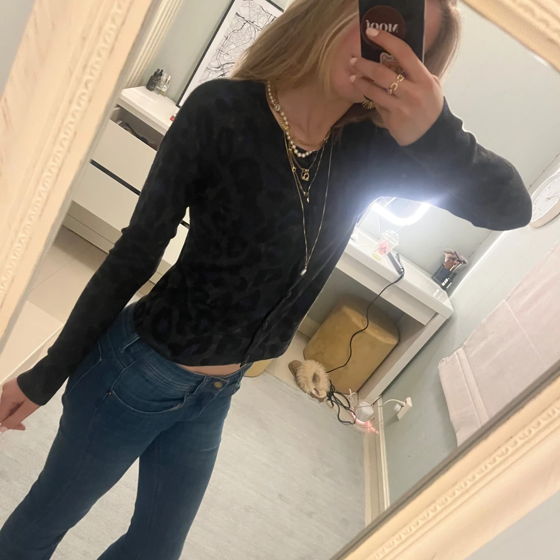 Grön/lila/svart  leopard kofta!! Så cool! - 3