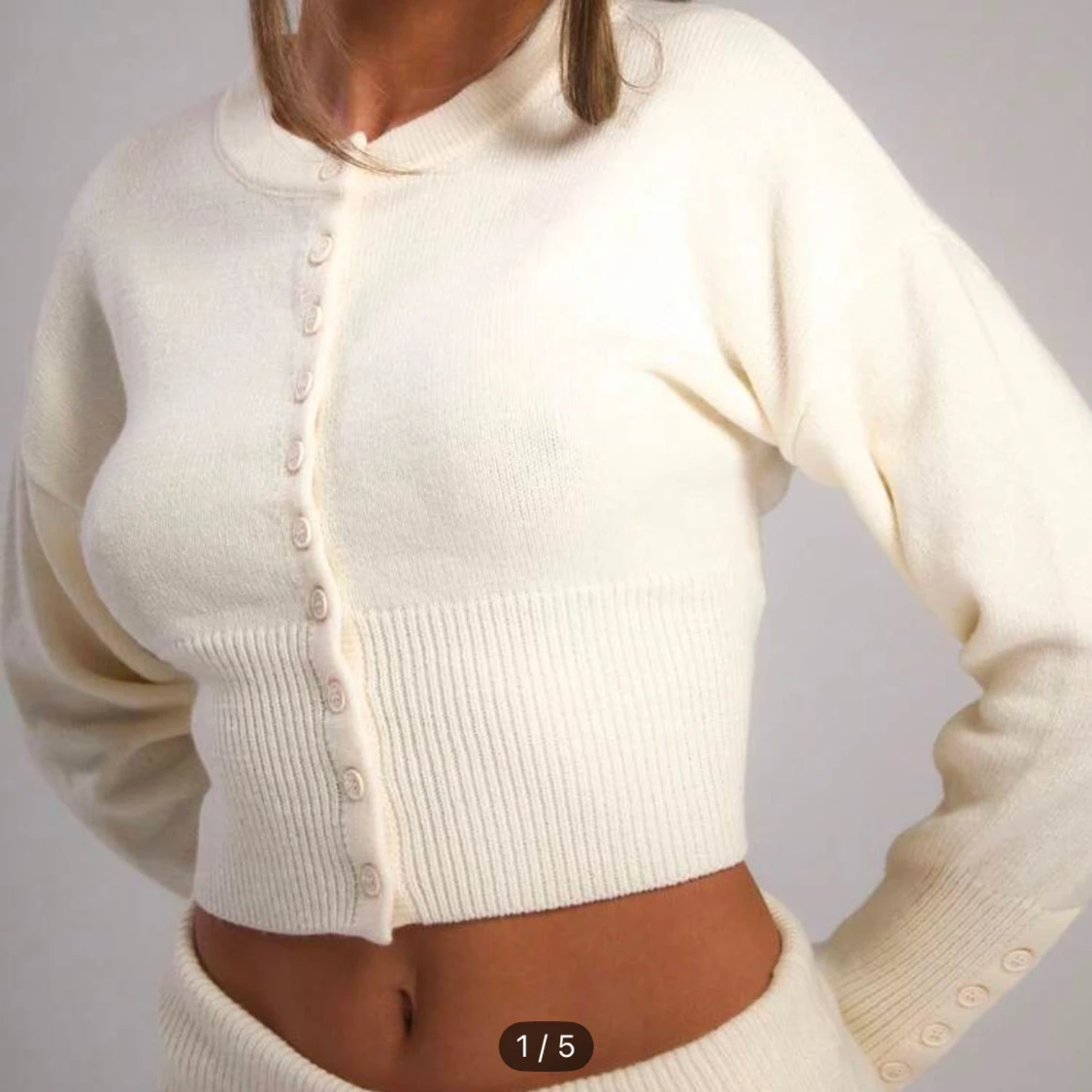 Vit ribbad kofta - 2